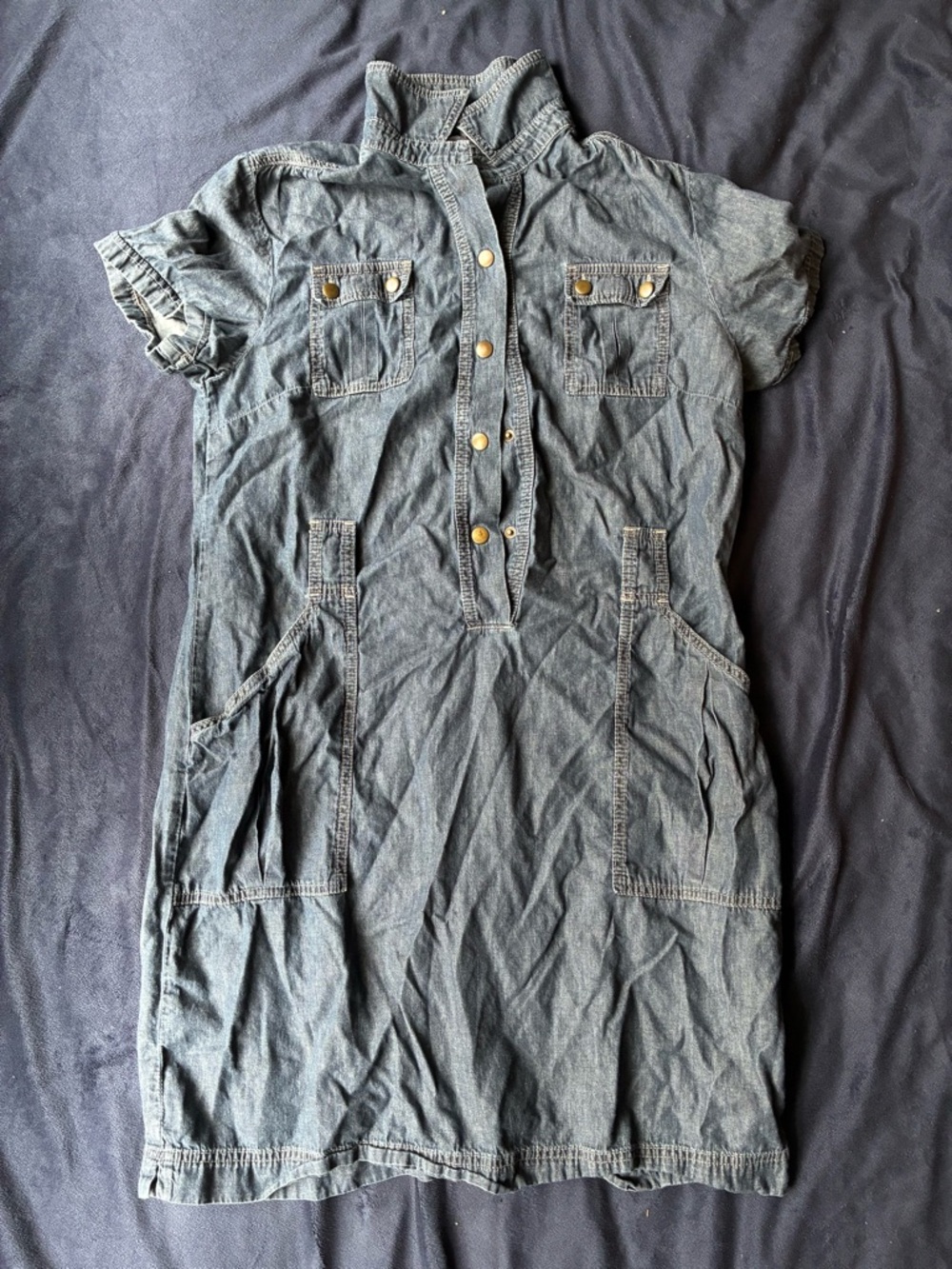 Marks & Spencer Dark Denim Maxi Dress with Button Placket